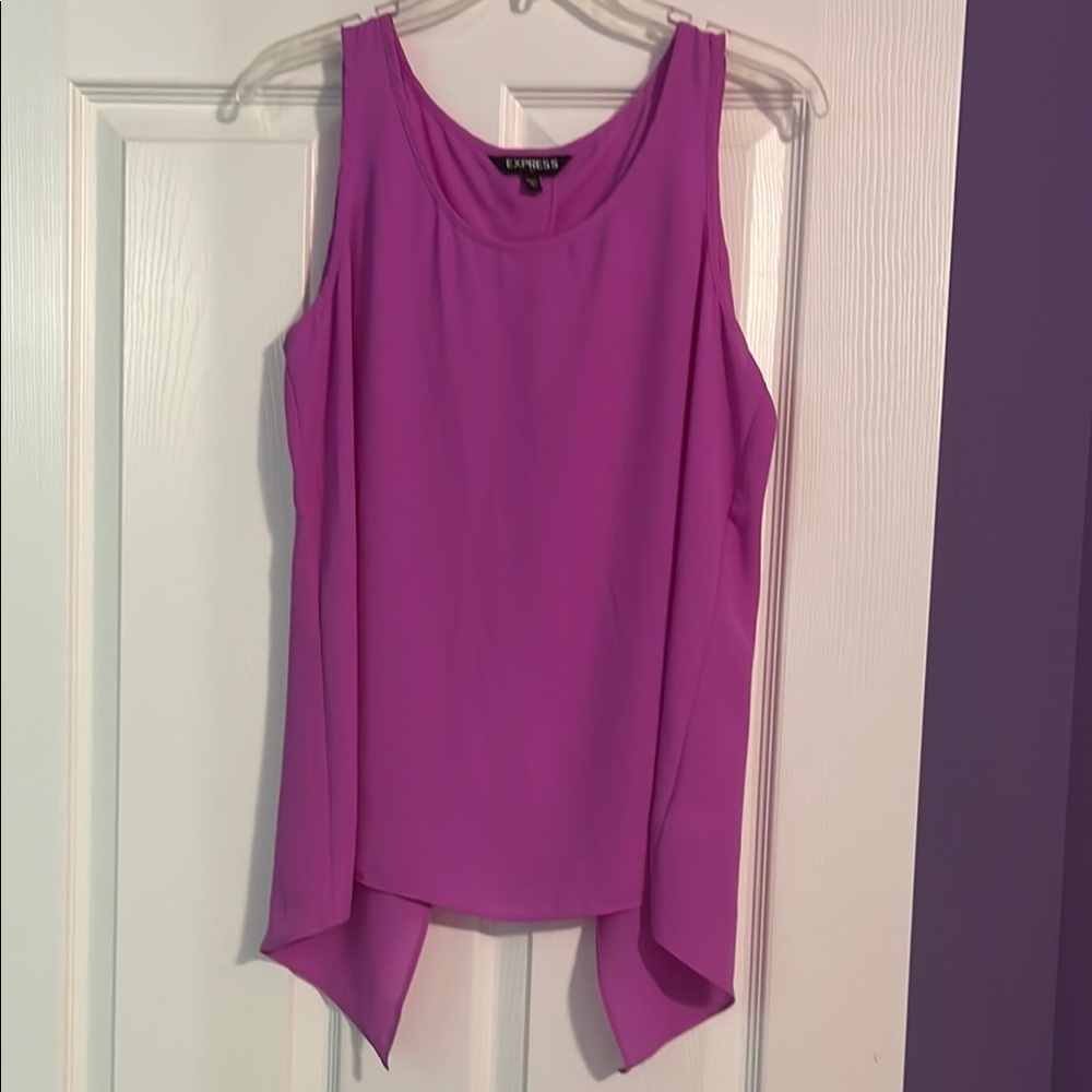 Express Pink Asymmetrical Sleeveless Tank Top